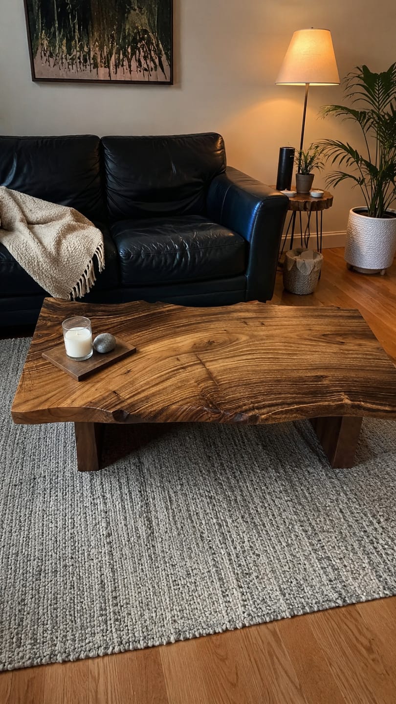 Customer photo review of Sculptural Floating Natural Solid Wood Bathroom Vanity With Carved Front