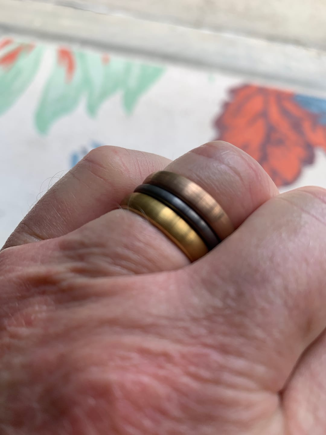 Customer photo review of Classic Brushed Rose Gold Tungsten Carbide Unisex Band - 4mm