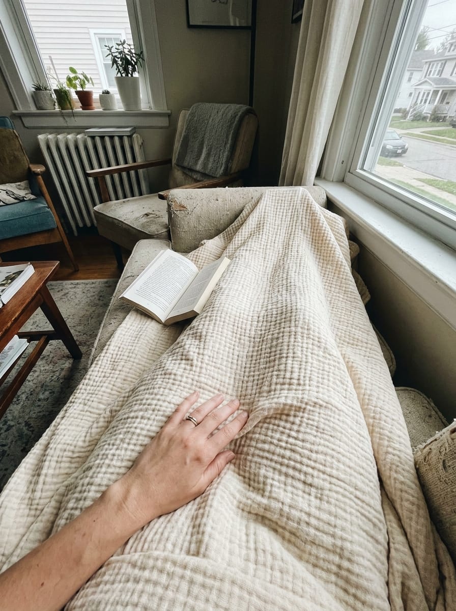 Customer photo review of Naturnord Musselin Decke™