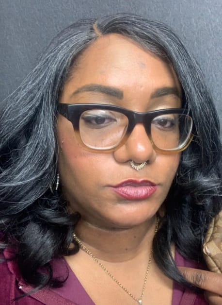 Customer photo review of Luvwin  Salt And Pepper Kinky Wave More Pepper With Salt  Glueless Wig For Mature Women