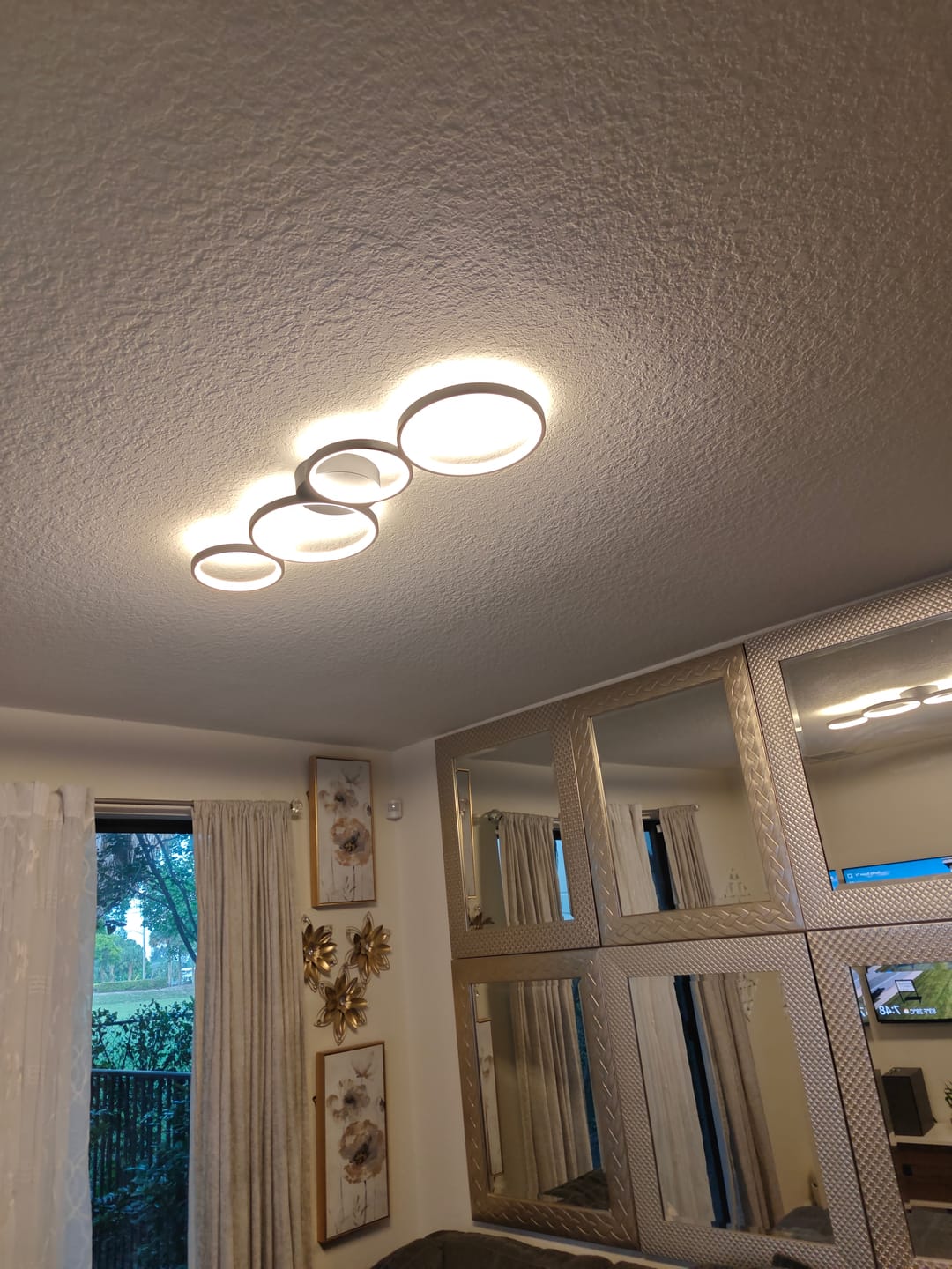 Customer photo review of Modern 4-Light Halo Dimmable LED Semi Flush Mount
