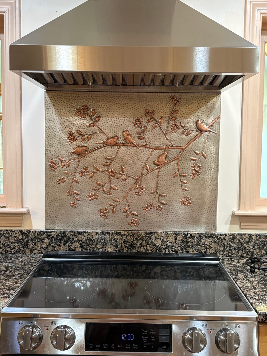 Customer photo review of Garden Branch & Birds Copper Backsplash