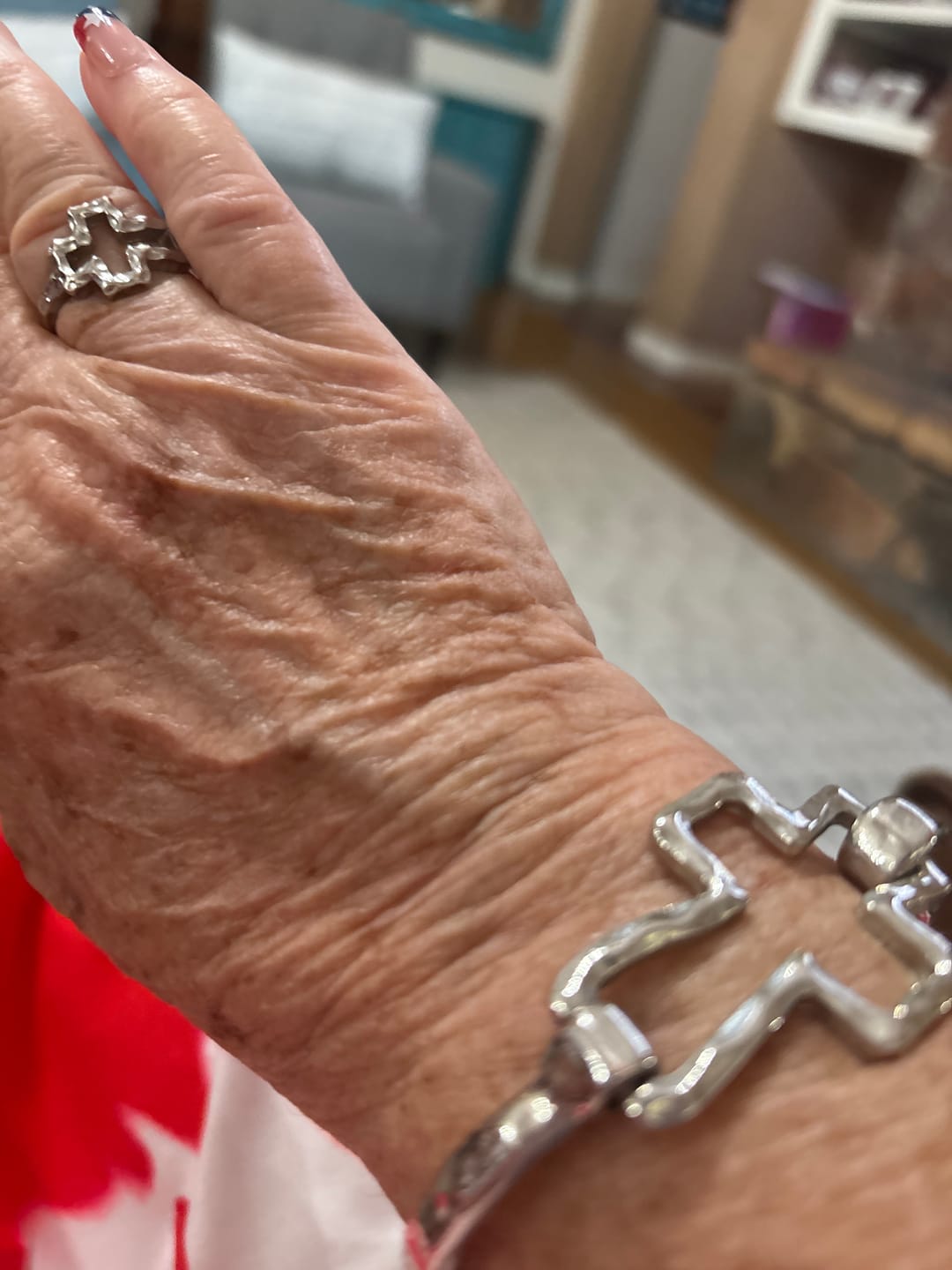 Customer photo review of FREE Today: Hammered Cross Bangle & Ring Set: A Symbol of Faith and Refined Simplicity