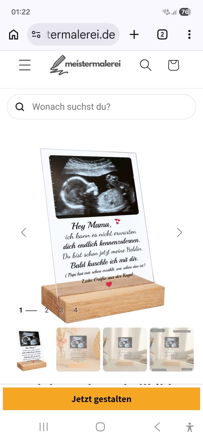 Customer photo review of Acrylglas - Ultraschallbild Mama - personalisierbar
