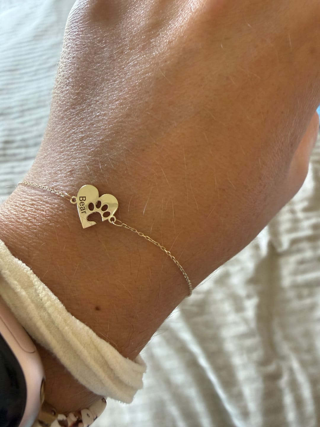 Customer photo review of Customized Pet Paw Bracelet