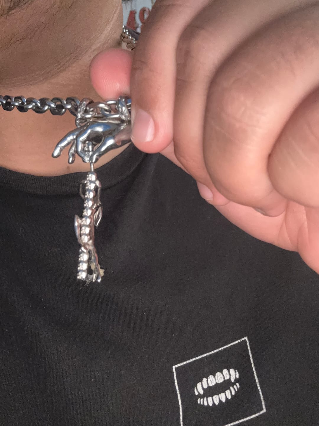 Customer photo review of DANCING WITH DEATH PENDANT