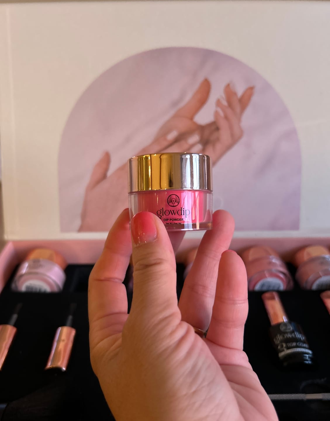 Customer photo review of Mocha Rose Dipping Powder