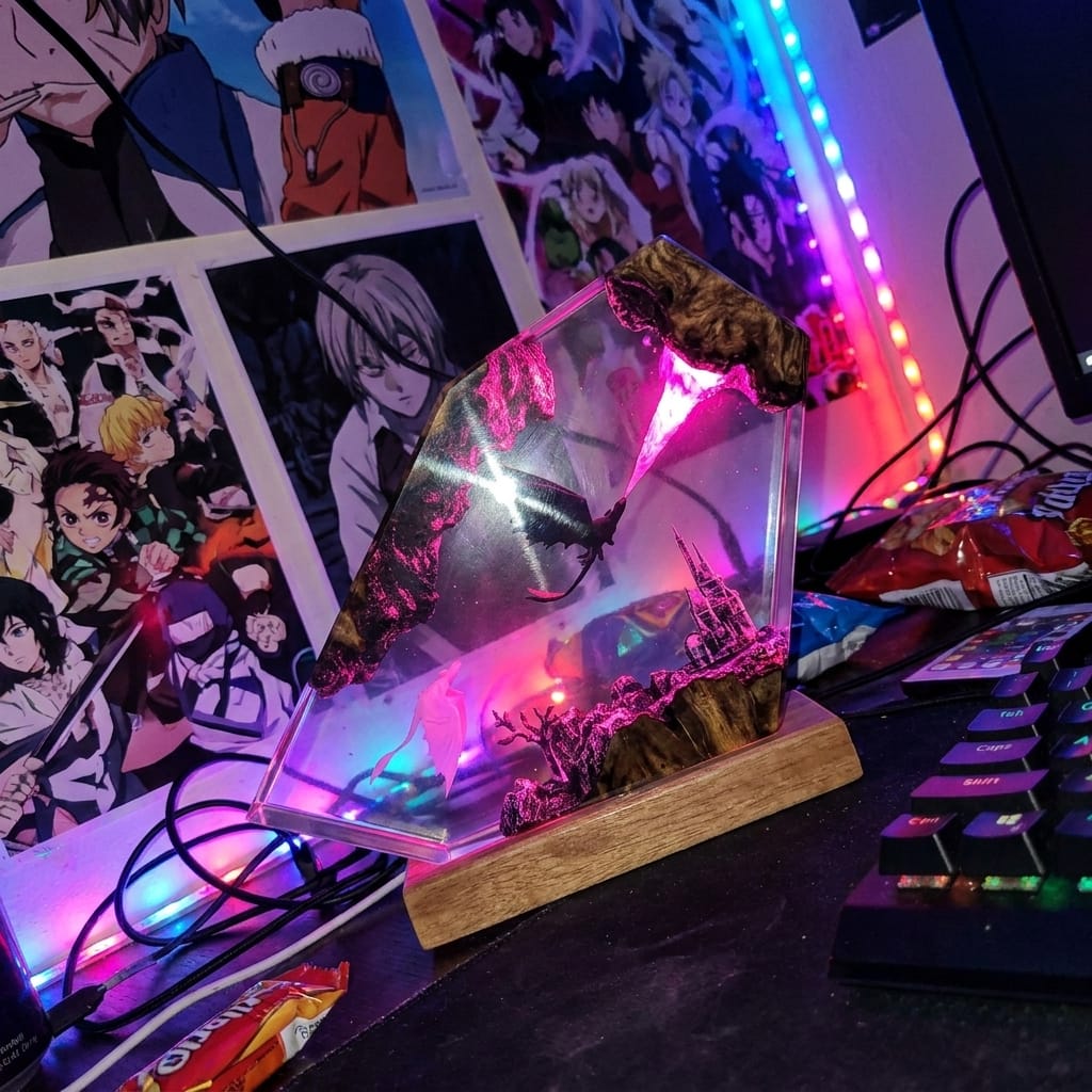 Customer photo review of Dragon Glow - El Yapımı LED Reçine Gece Lambası