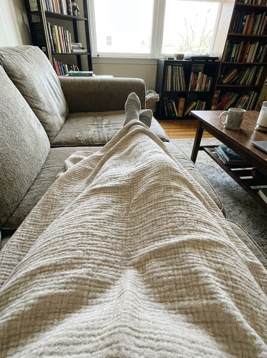 Customer photo review of Naturnord Musselin Decke™