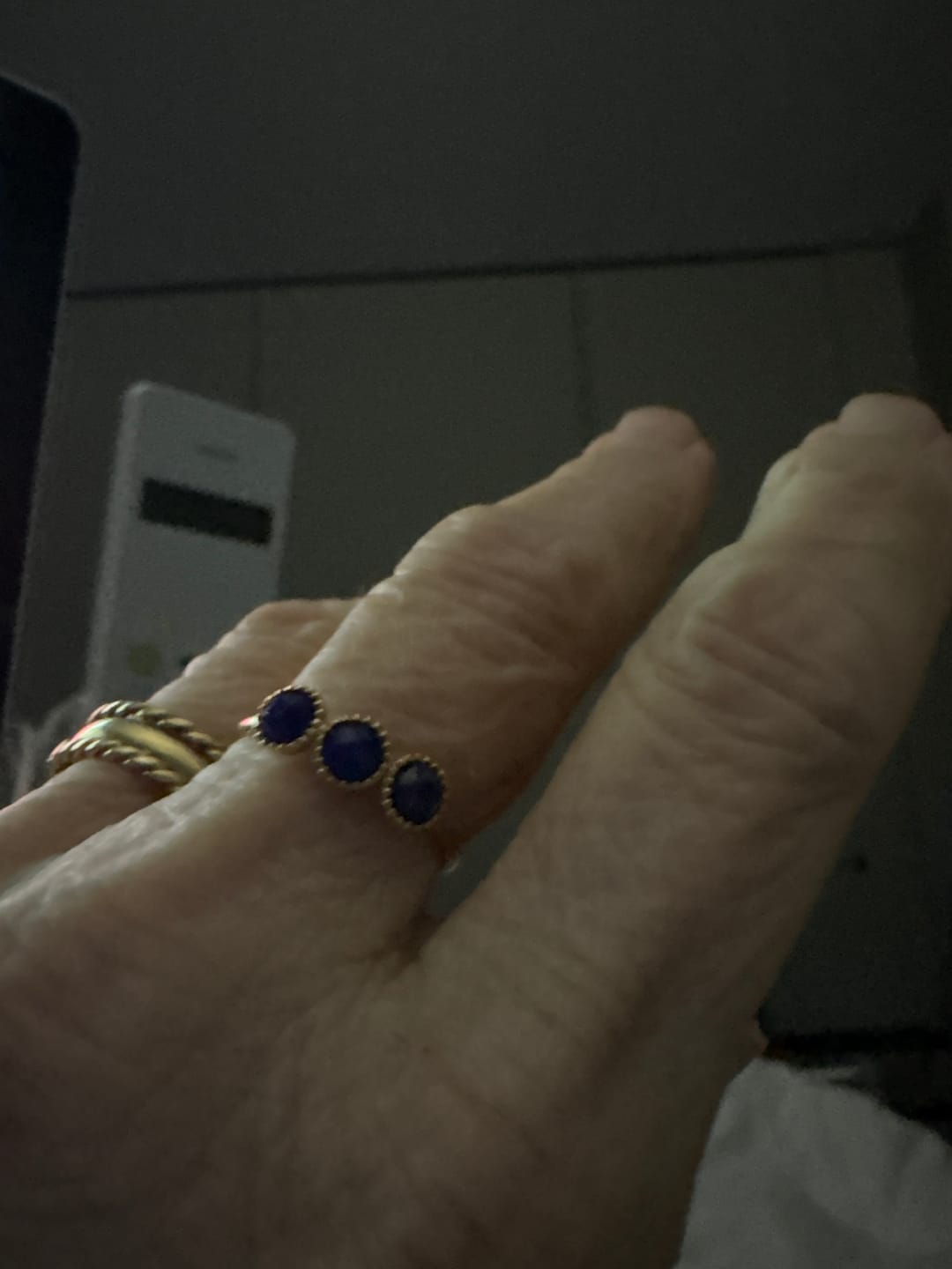 Customer photo review of Bague "Trio" en Lapis-lazuli