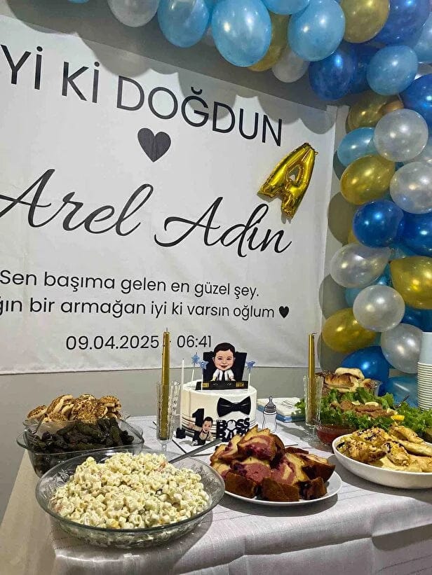 Customer photo review of Doğum Günü Duvar Örtüsü