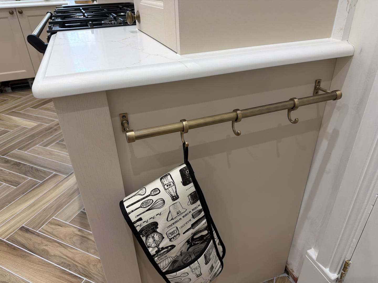 Customer photo review of Aged Brushed Brass Hanging Rail