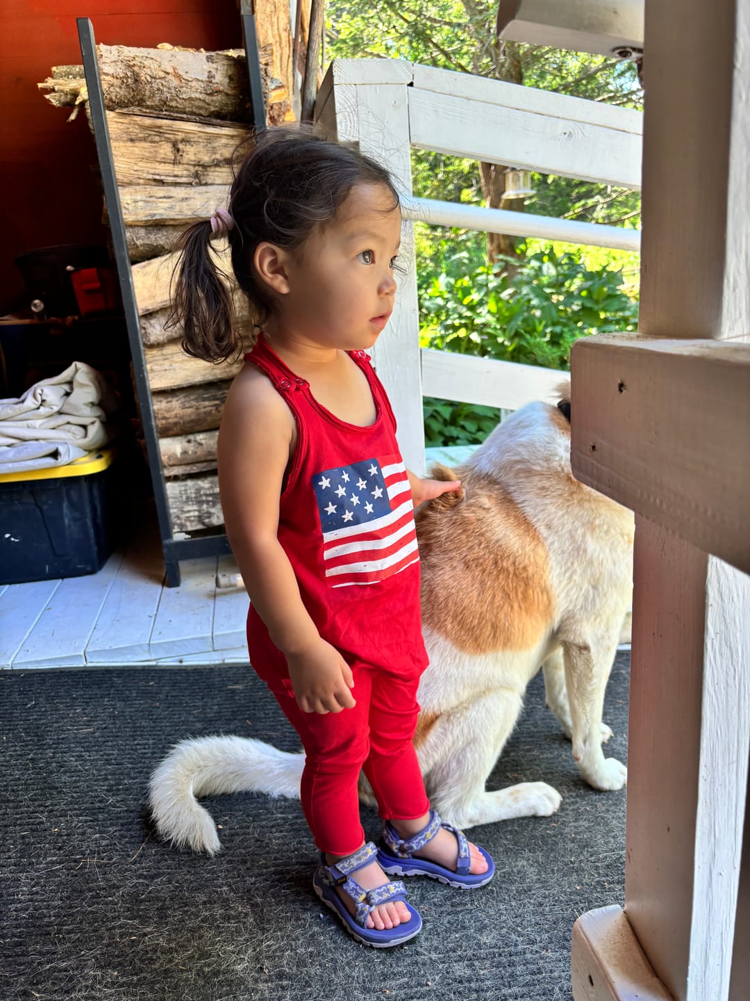 Customer photo review of Americana Romper Red