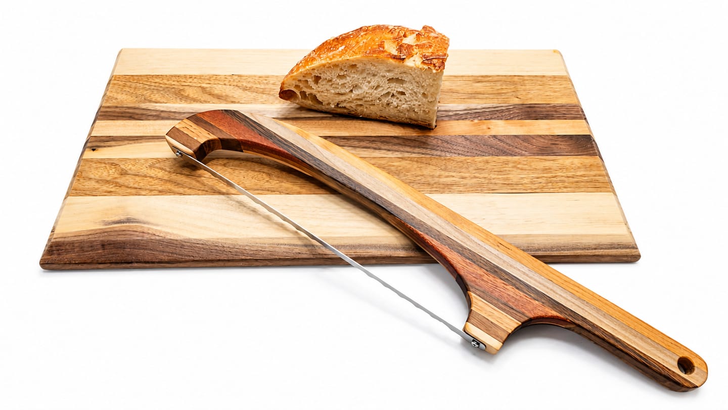 Customer photo review of 15.9X2.75" Bread Cutting Bow Knife 1 Acrylic Router Template
