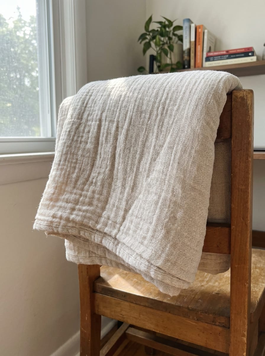 Customer photo review of Naturnord Musselin Decke™