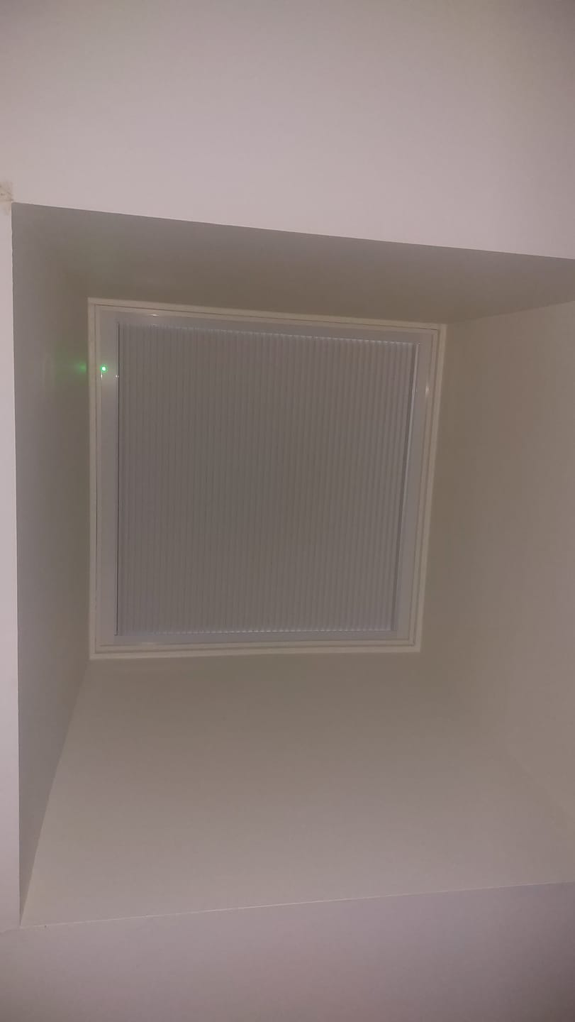 Customer photo review of SmartWings Motorized Premium Skylight Cellular Shades Hazel