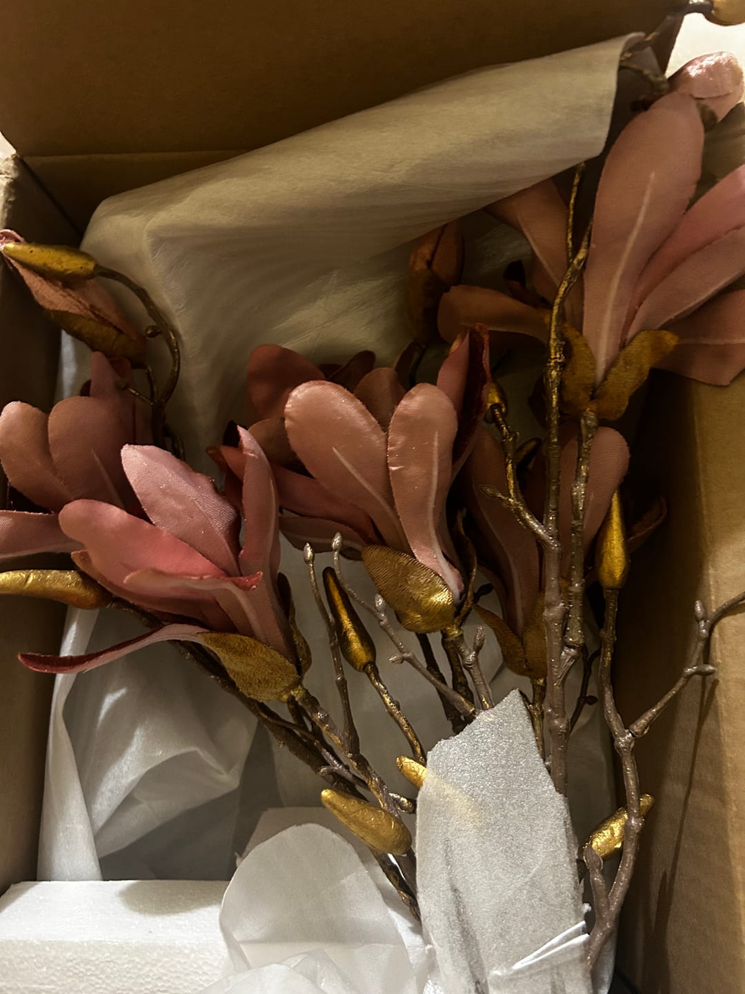 Customer photo review of Set of 3 Velvet  Magnolia Spray Plum