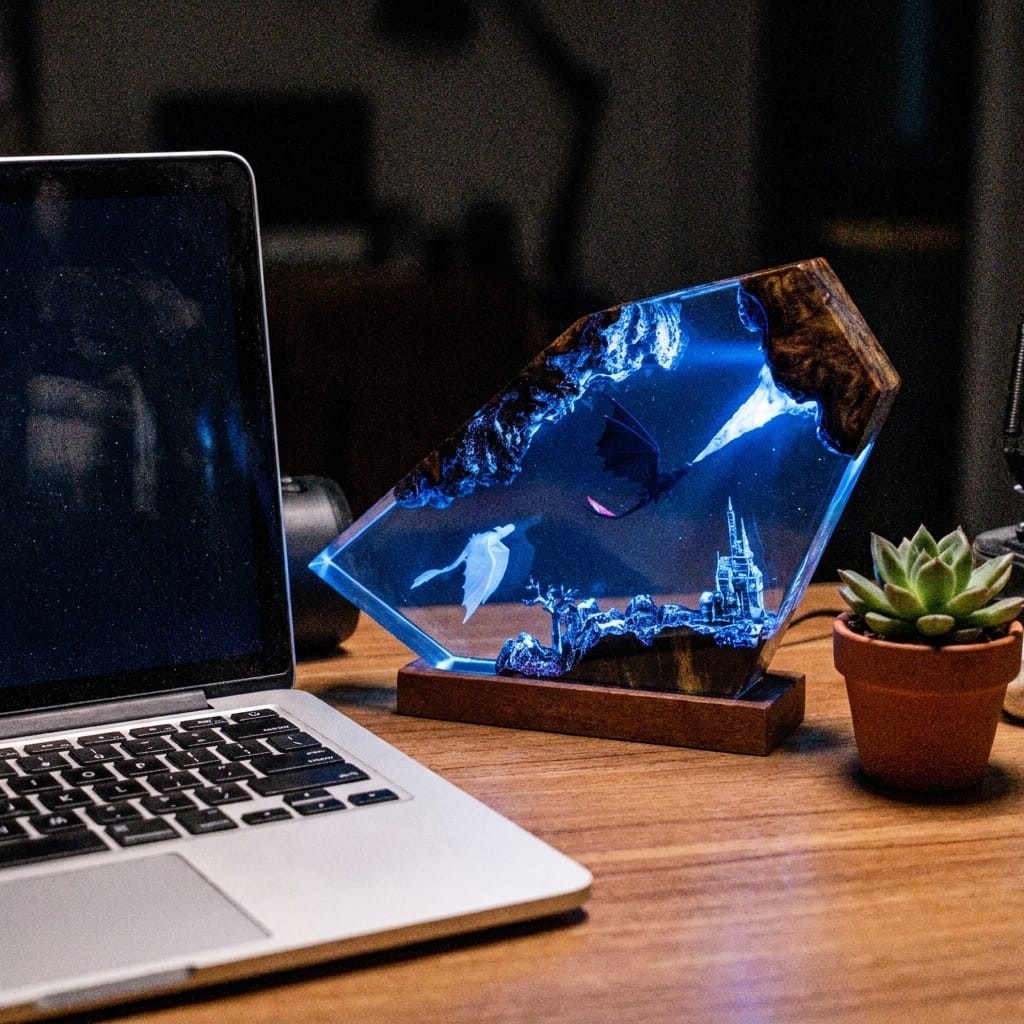 Customer photo review of Dragon Glow - El Yapımı LED Reçine Gece Lambası