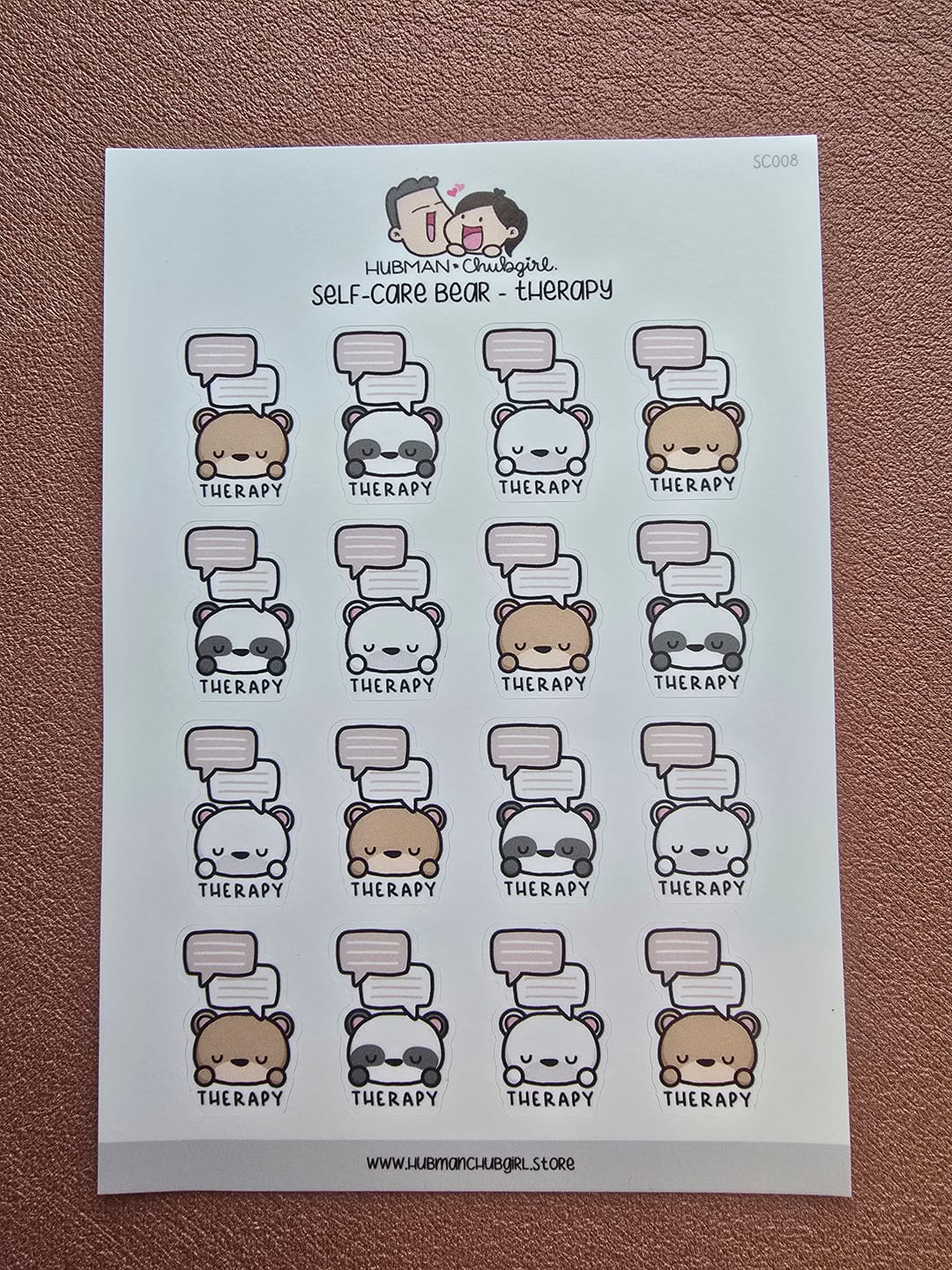 Customer photo review of Self-Care Bear - Therapy Planner Stickers