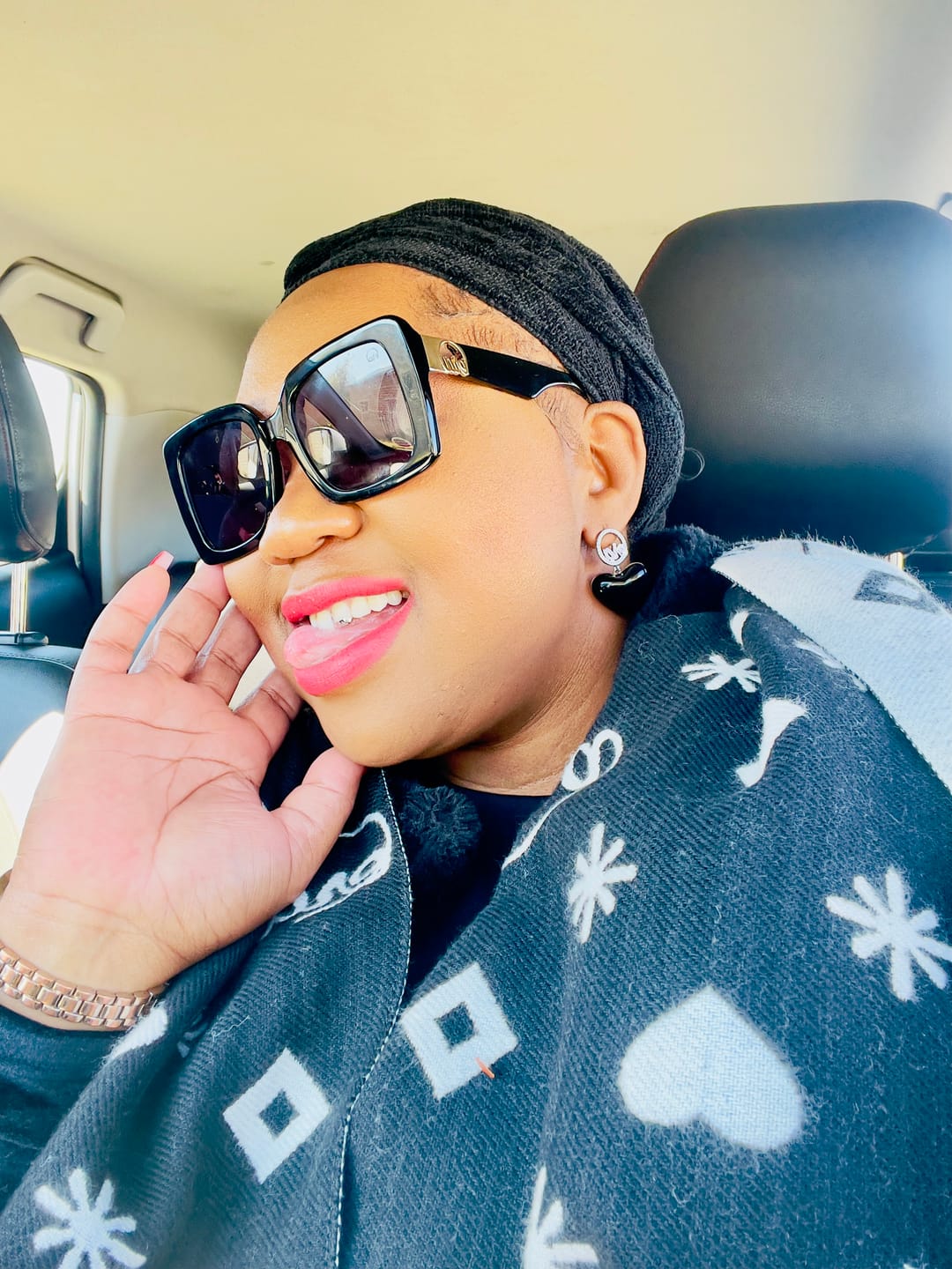 Customer photo review of Black Era Adore Silver Earrings