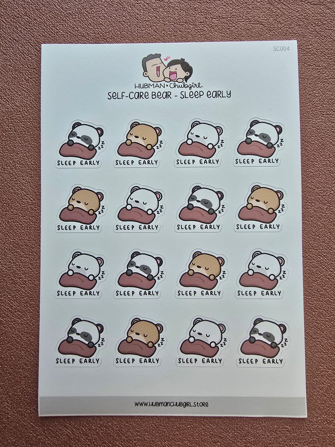 Customer photo review of Self-Care Bear - Sleep Early Planner Stickers
