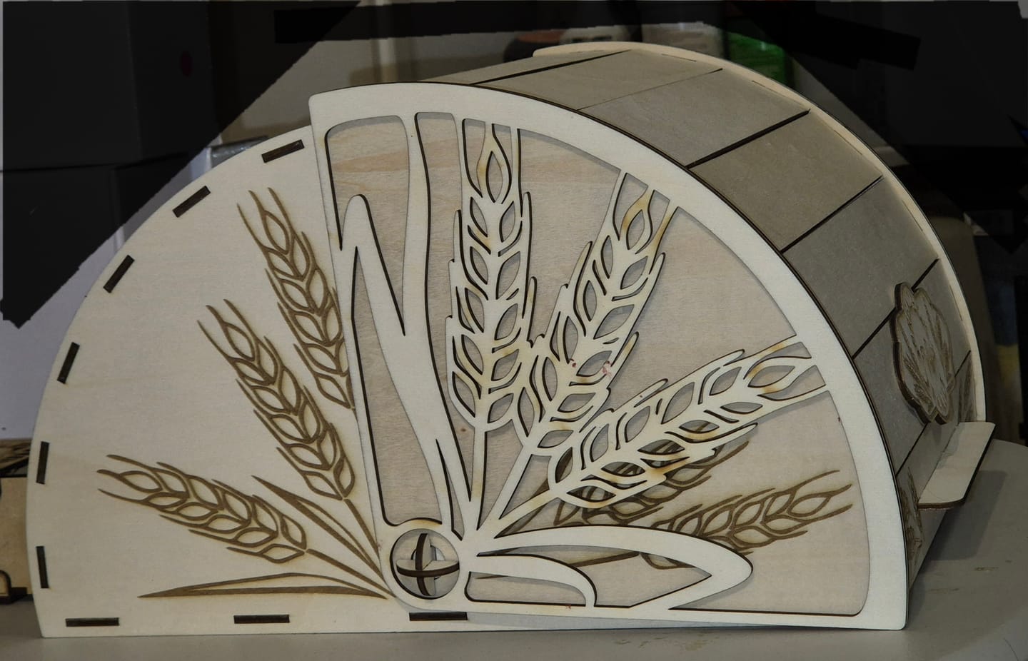 Customer photo review of Wooden bread box laser cut svg file
