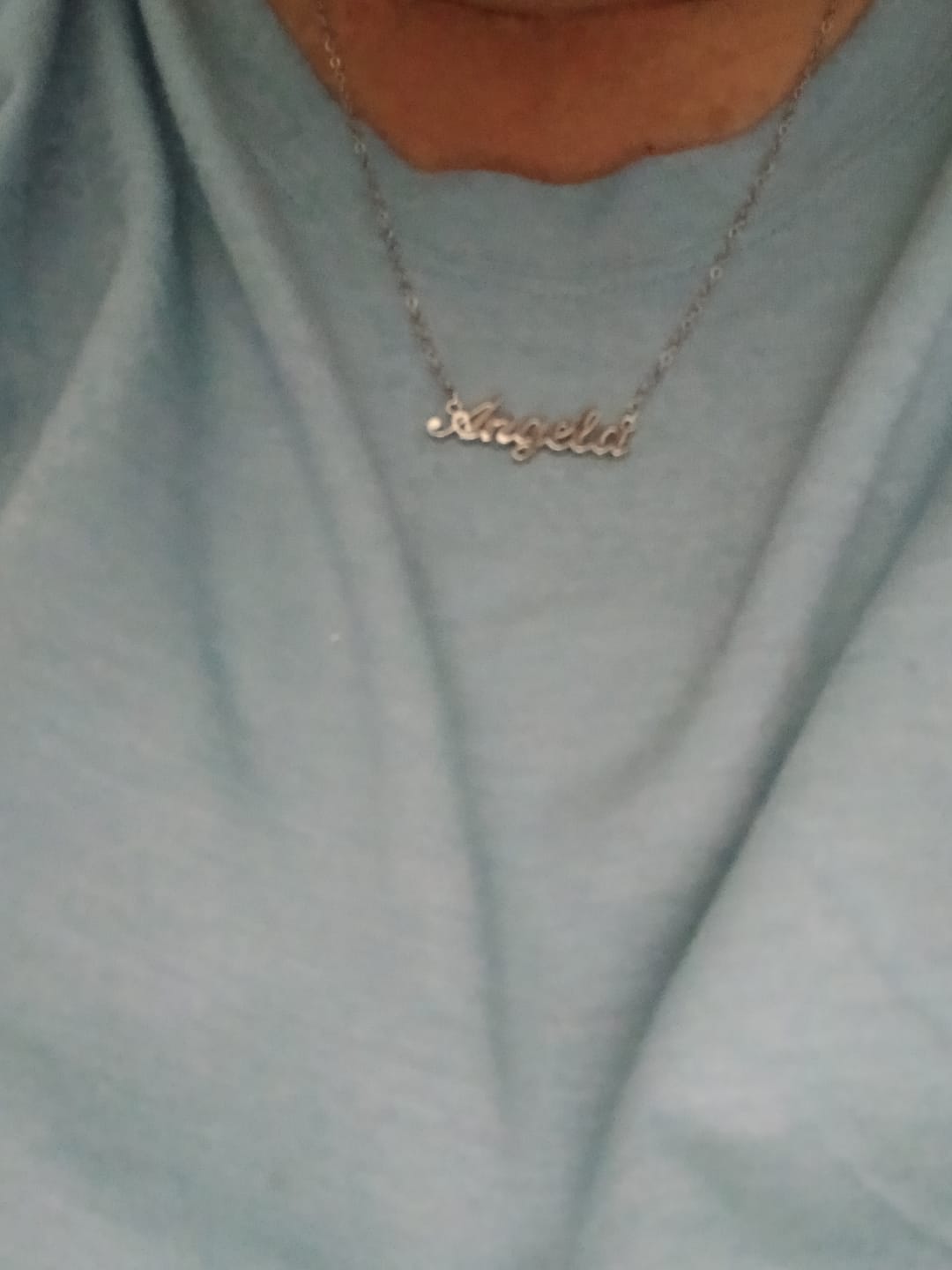 Customer photo review of Lux Fully Iced Name Necklace