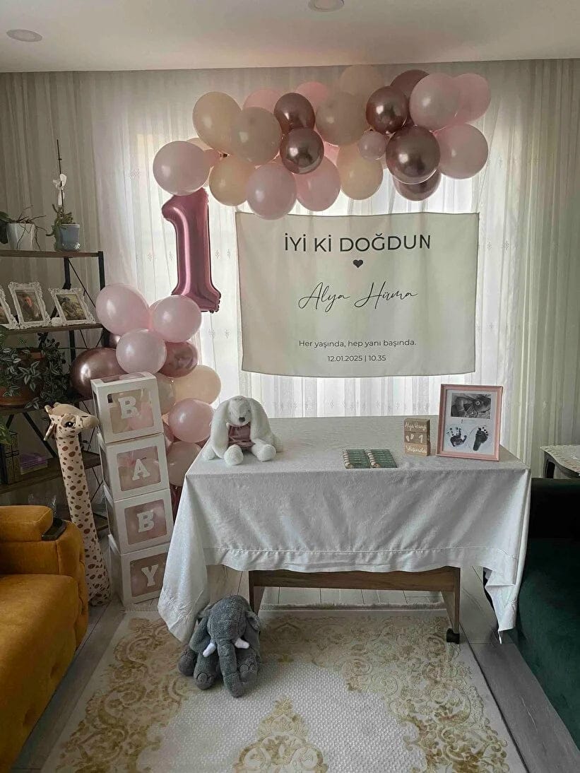 Customer photo review of Doğum Günü Duvar Örtüsü