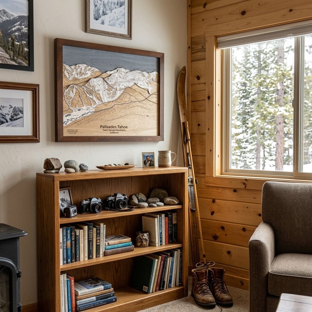 Customer photo review of Palisades Tahoe, California Ski Map Art