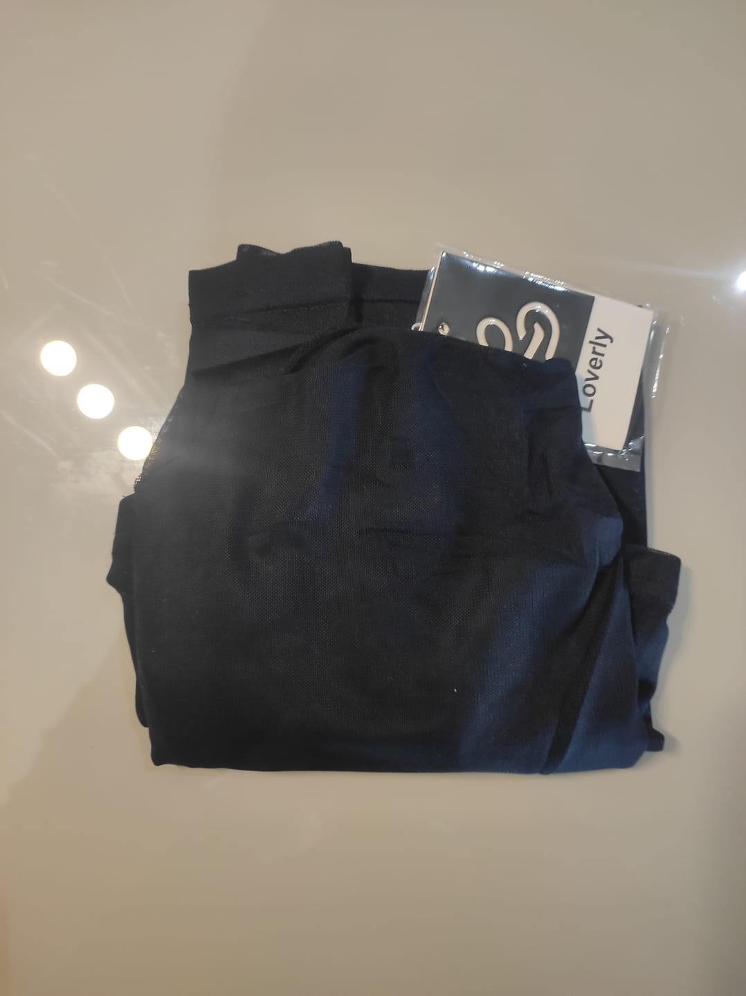 Customer photo review of Blusa em Tule com Forro Duplo, Azul Marinho