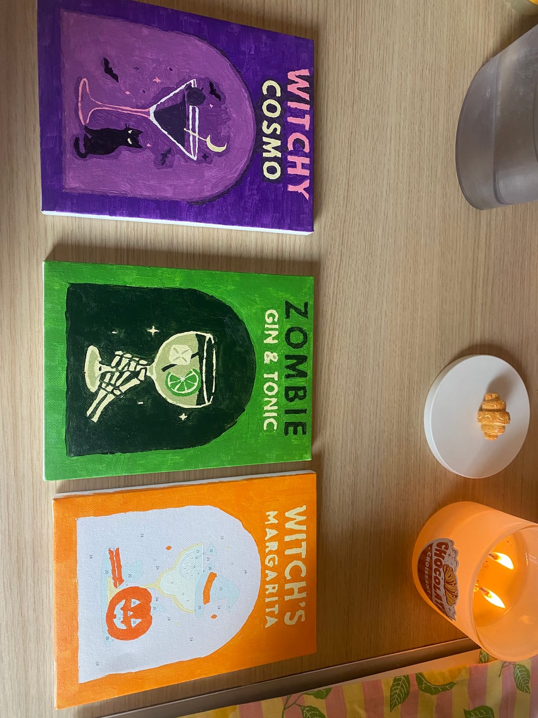 Customer photo review of 6 Mini Paintings - Halloween Cocktails Set