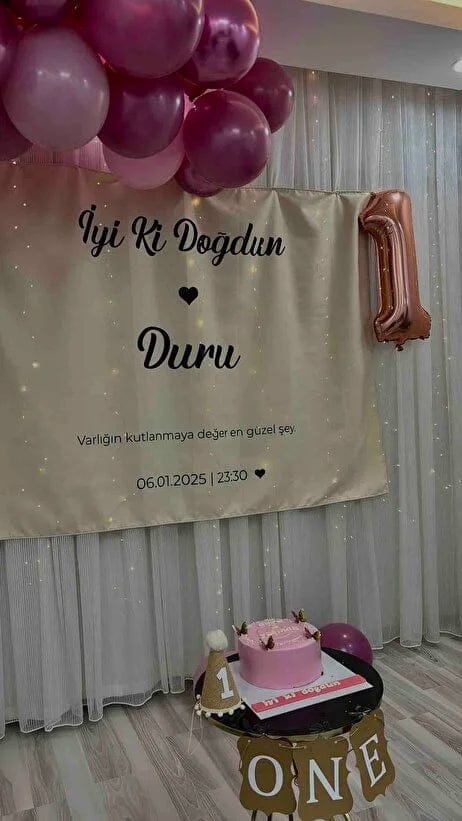 Customer photo review of Doğum Günü Duvar Örtüsü