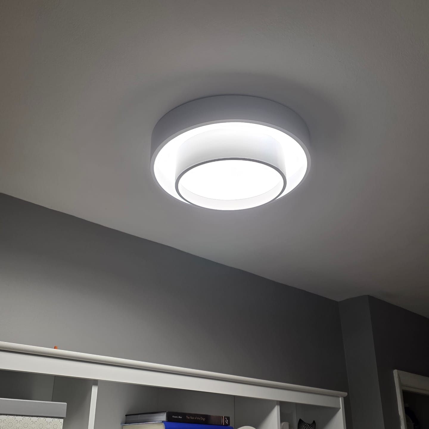 Customer photo review of Nordic White Layered Drum LED Flush Mount Ceiling Light