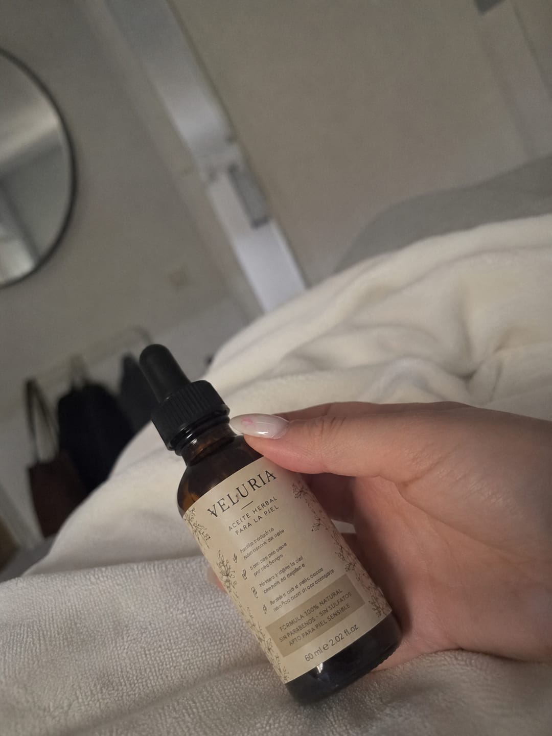 Customer photo review of Aceite Reductor de Vello Facial — Fórmula 100% Natural
