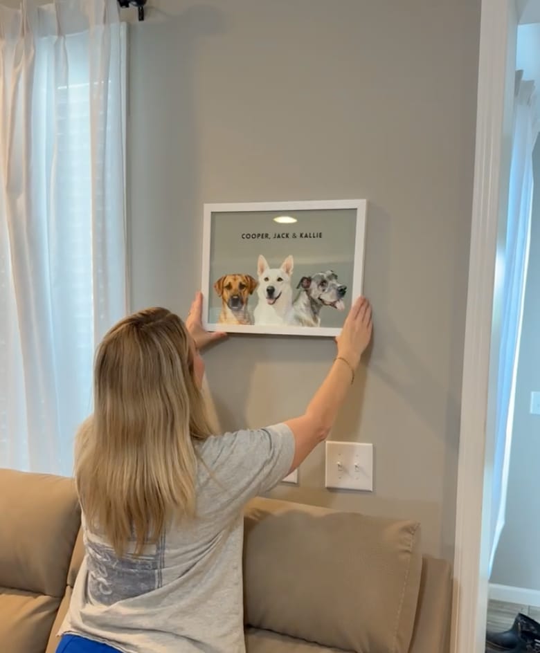 Customer photo review of Custom Watercolor Three Pet Portrait
