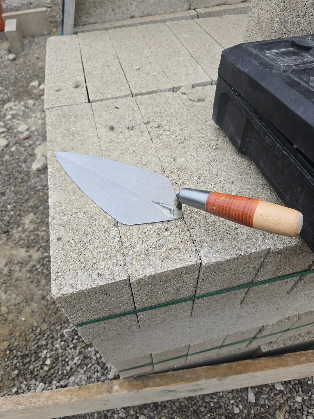 Customer photo review of Bon Tool Narrow London Brick Trowel - Leather Handle