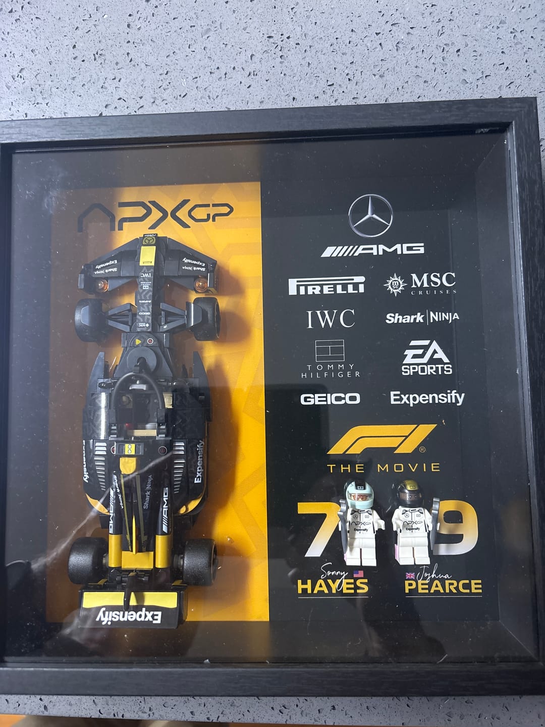 Customer photo review of LEGO F1 Display Case for APXGP Team Race Car from The Movie (77252)