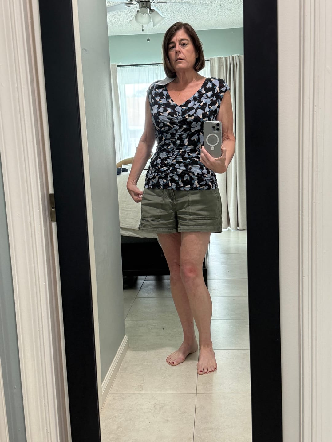 Customer photo review of Franka Top - Light Printed Jersey :: Abstract Bluebird