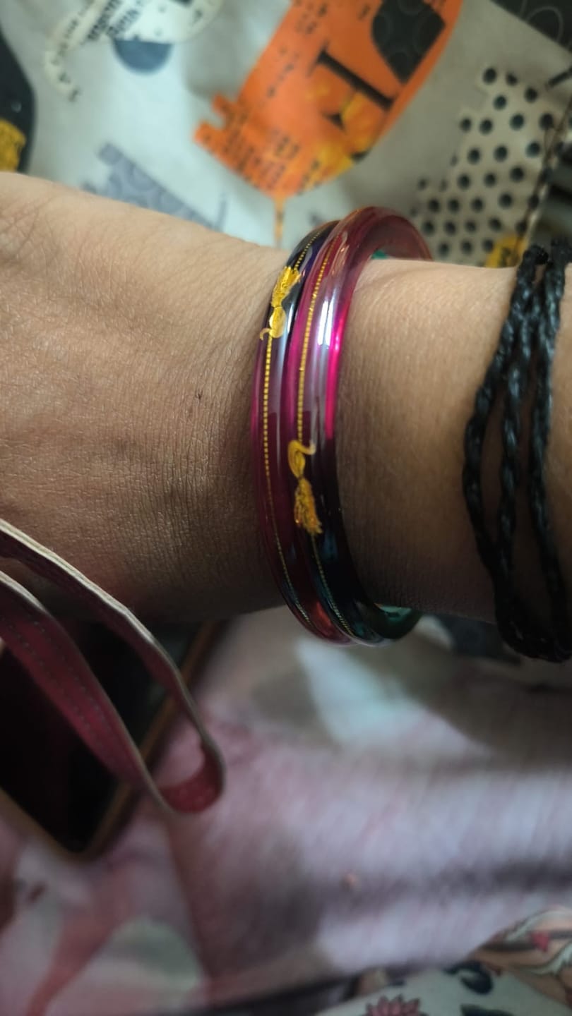 Customer photo review of "Mayur A Colorful Peacock Style!" - 916 22k Gold Bangles (Multicolour)
