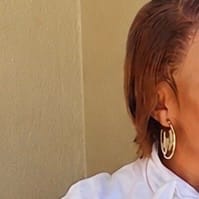 Customer photo review of Gold Diva Earrings