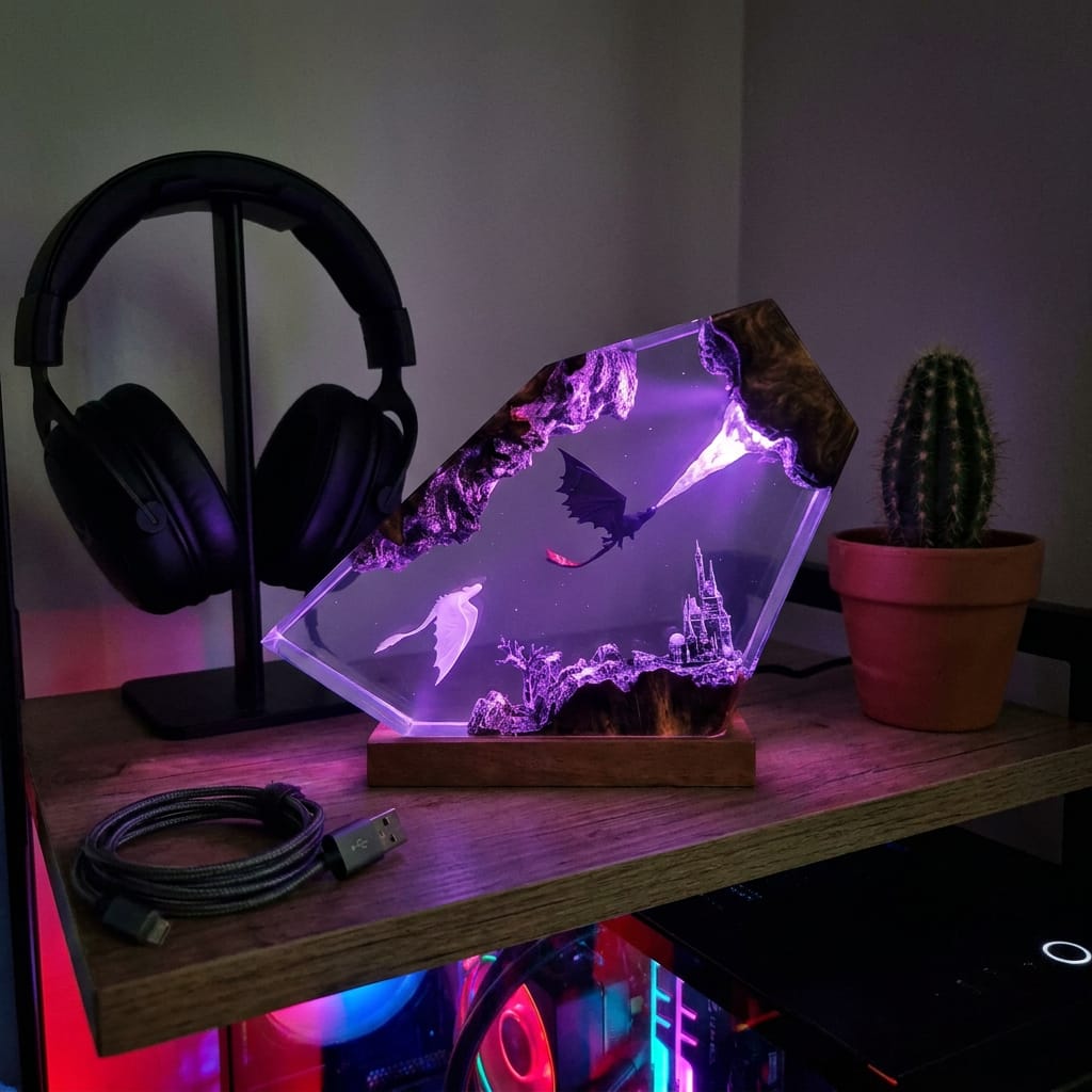 Customer photo review of Dragon Glow - El Yapımı LED Reçine Gece Lambası