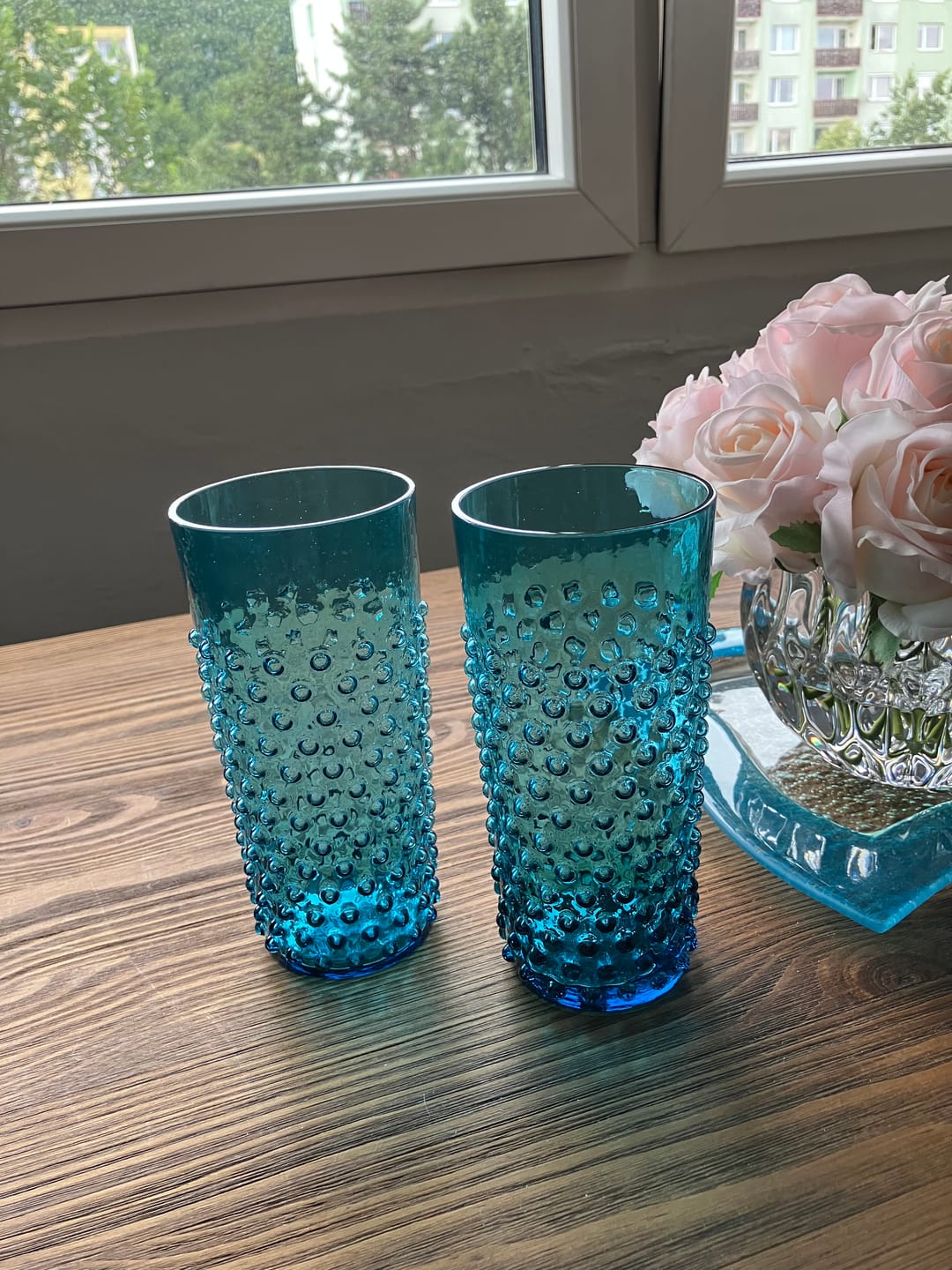 Customer photo review of Vysoká Sklenice Hobnail Aquamarine