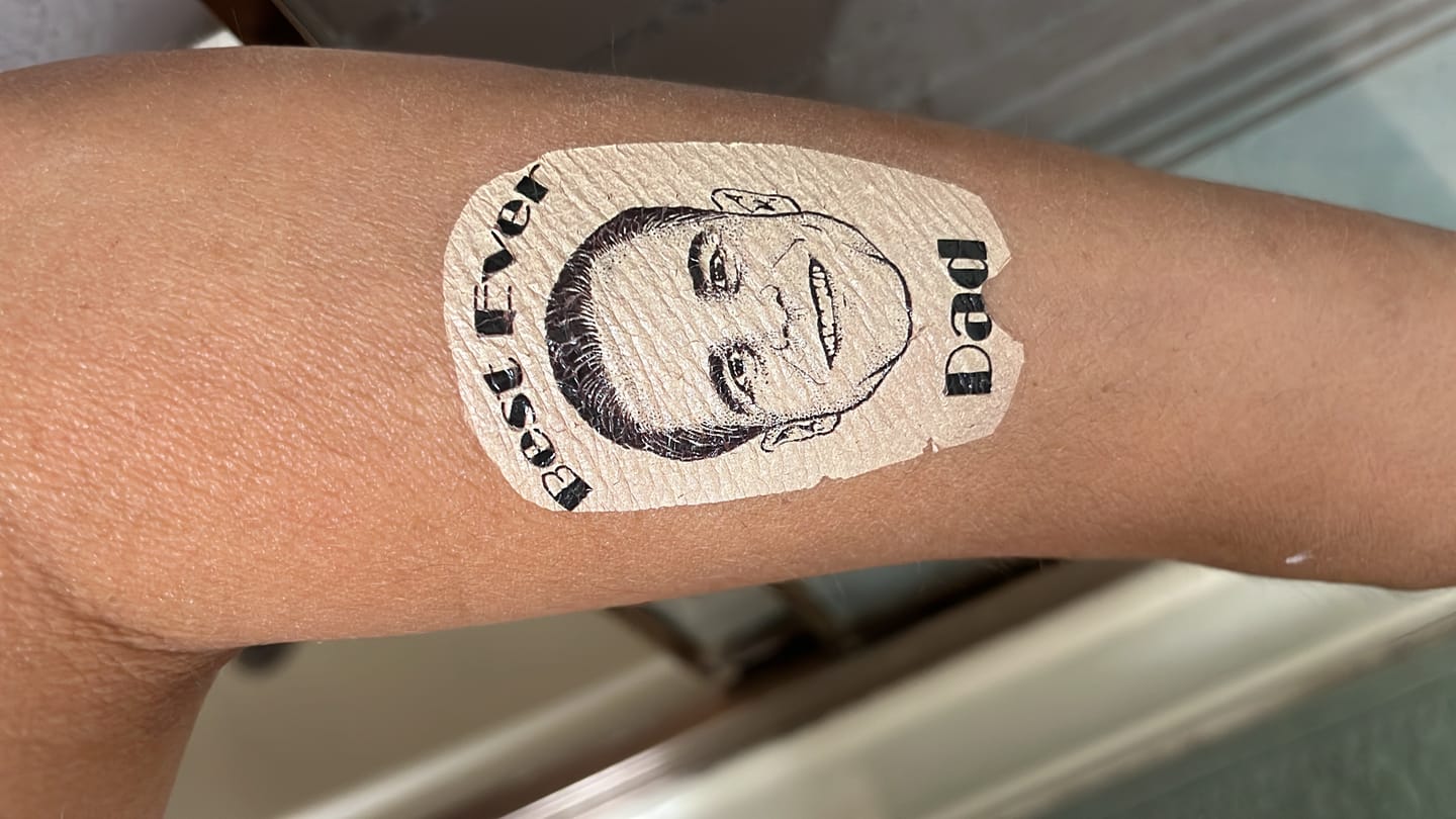 Customer photo review of Custom Photo Temporary Tattoo