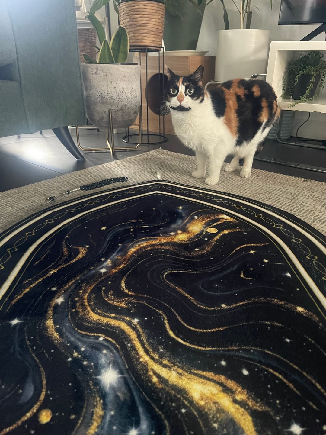 Customer photo review of Cosmic Gold Padded Prayer Mat