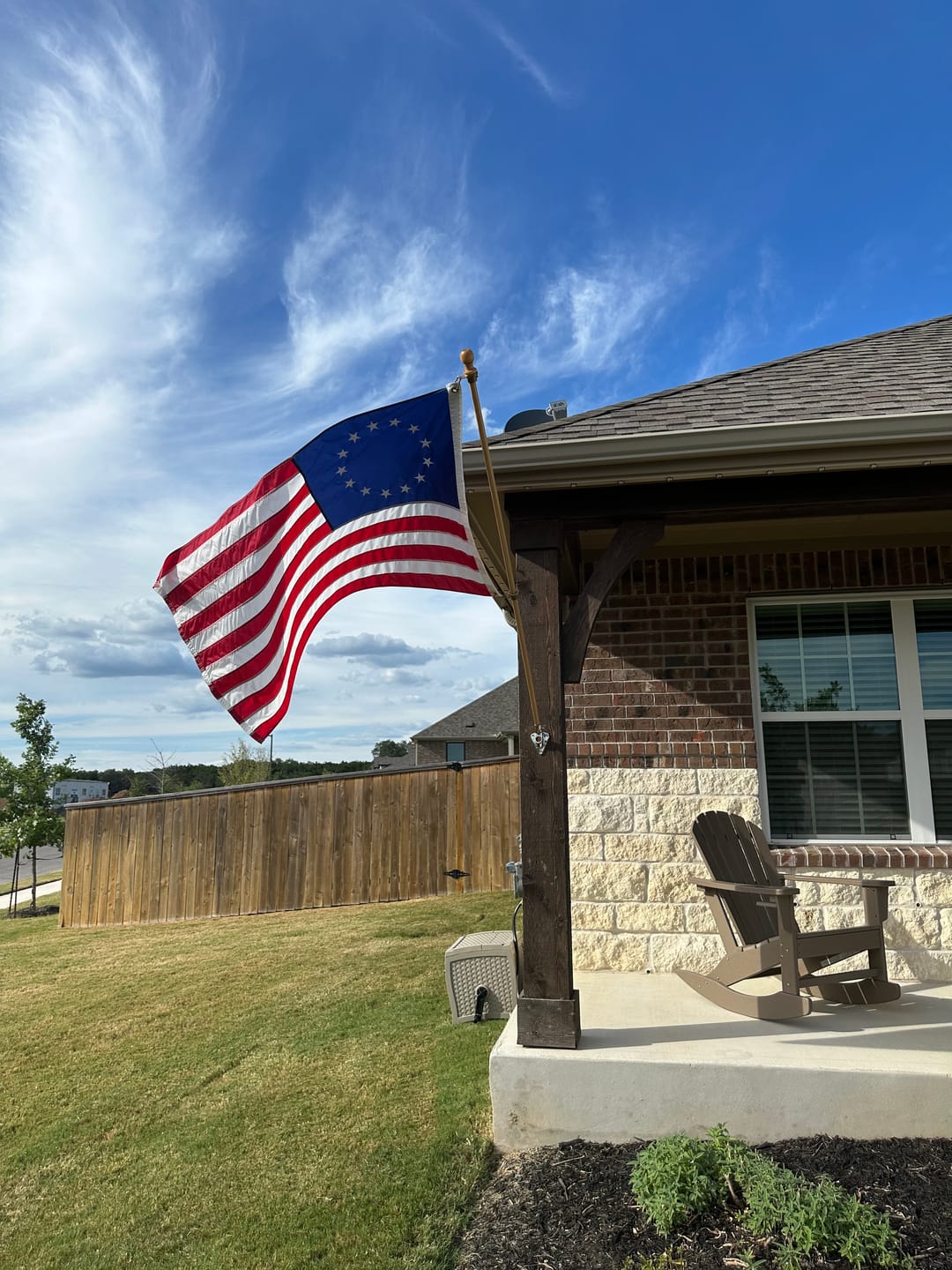 Customer photo review of 3' x 5' Betsy Ross Flag Set
