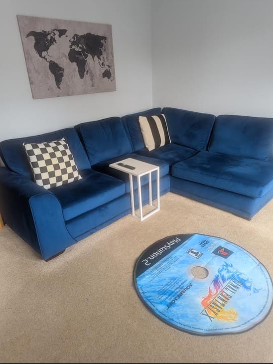 Customer photo review of Final Fantasy X Disc Rug – PS2 Fantasy RPG