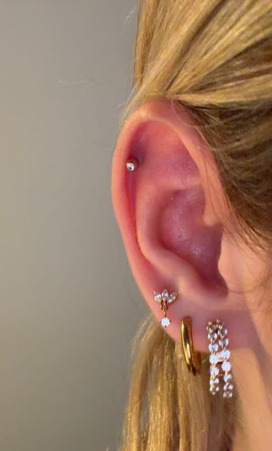 Customer photo review of Cataleya 2 Piercing | Titan