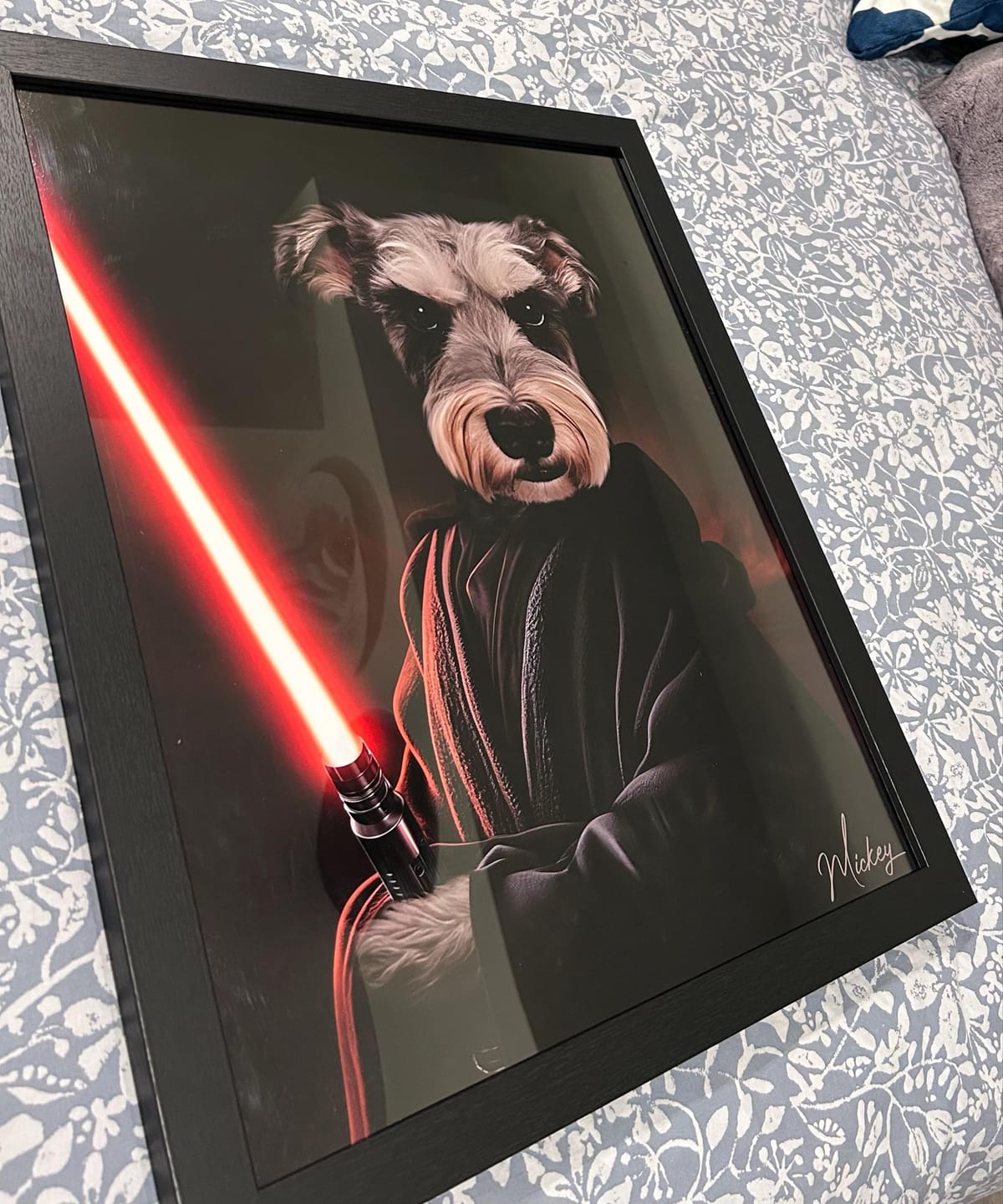 Customer photo review of Custom Royal Pet Portrait Canvas – Personalized Dog King Painting