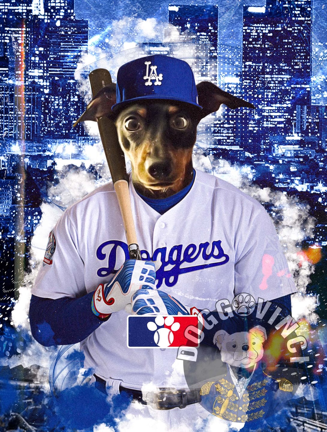 Customer photo review of 'Los Angeles Doggers' Personalized Pet Blanket