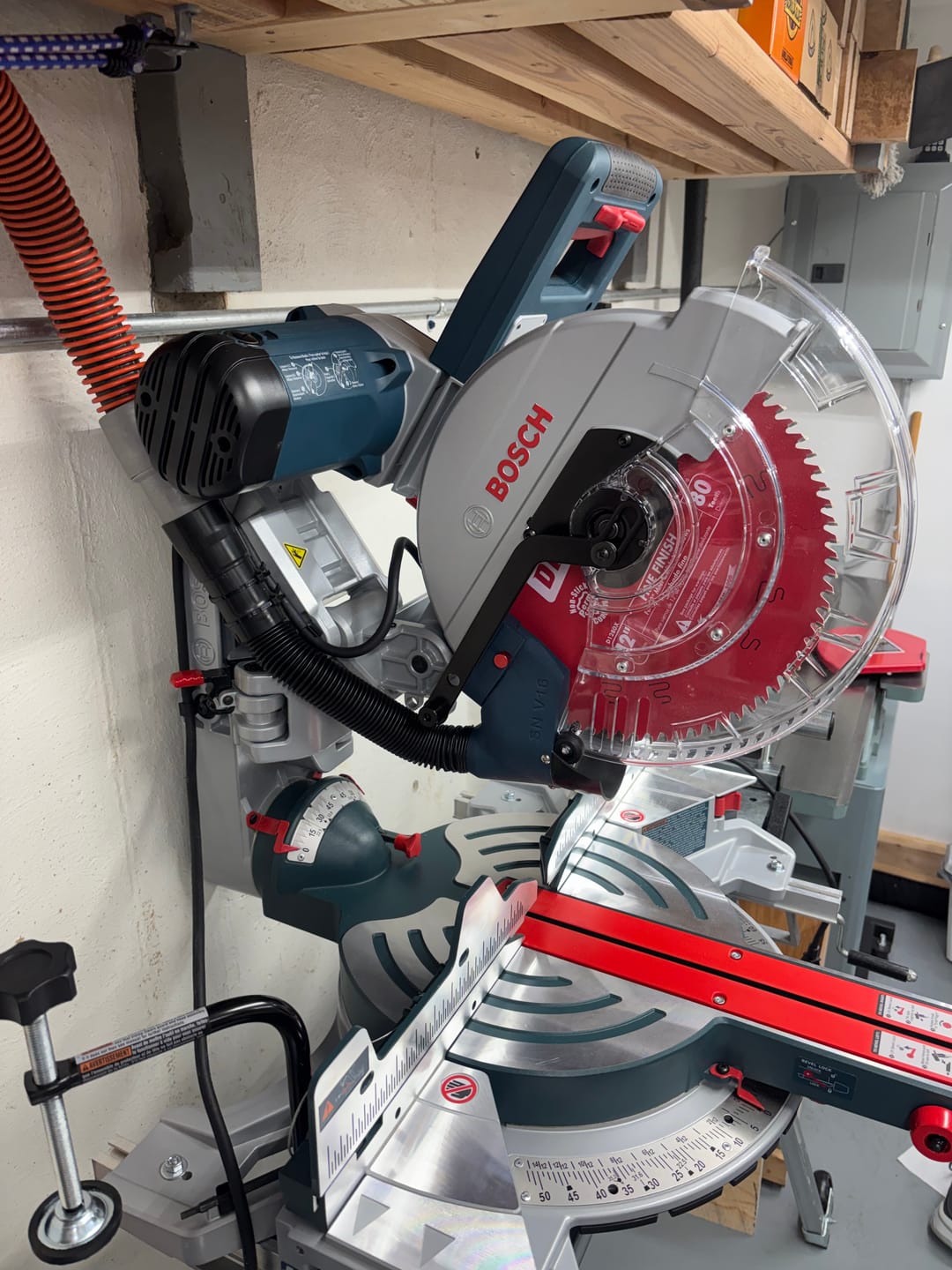 Customer photo review of Dust Collection Chute for Bosch Axial Glide Miter Saw